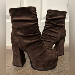 Dolls Kill / Current Mood Brown Simmer Down Platform Booties